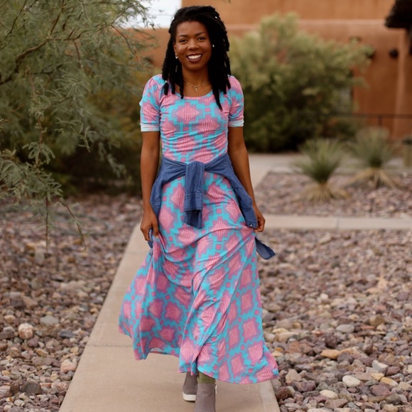 LuLaRoe Ana size small scoop neck Maxi Dress - Picture 4 of 8